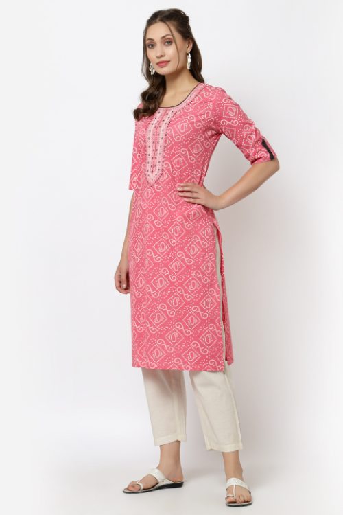 cotton sanganeri printed casual kurta