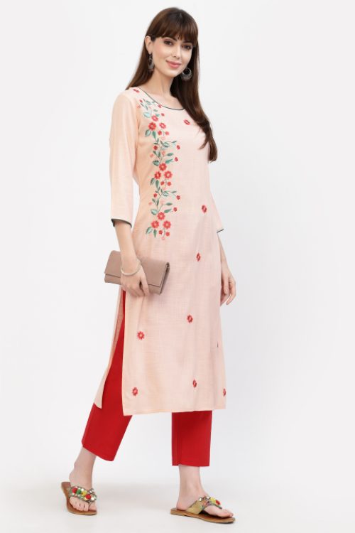 rayon embroidered kurta