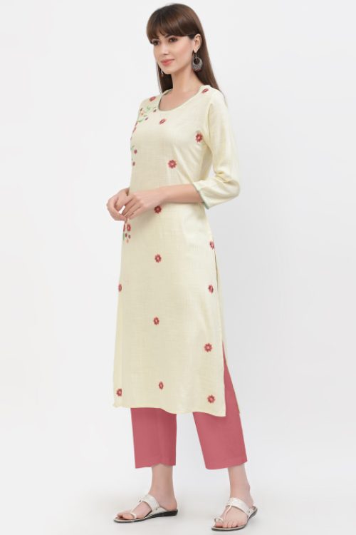 rayon embroidered kurta