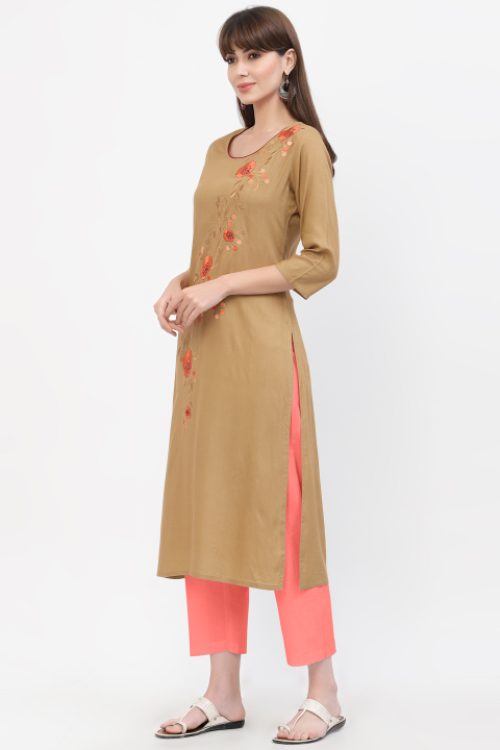 rayon embroidered kurta