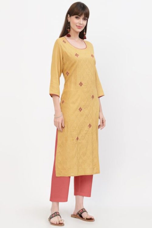 rayon embroidered kurta