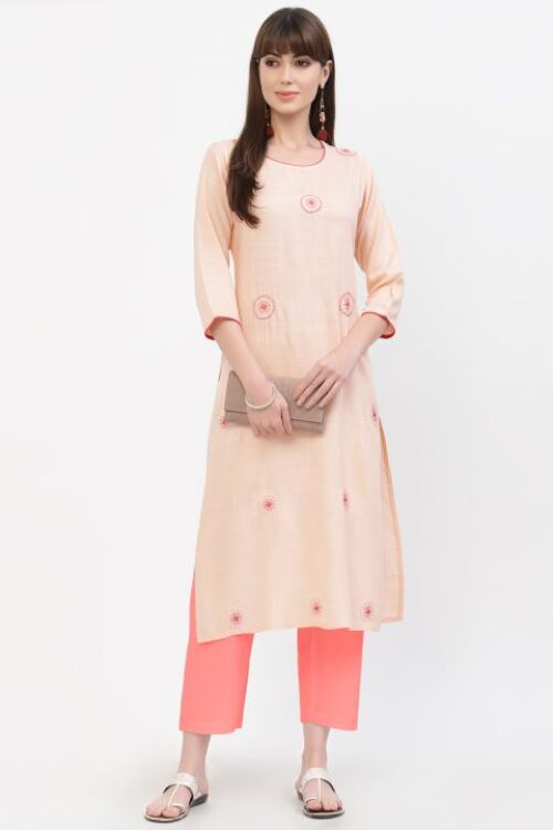 rayon embroidered kurta