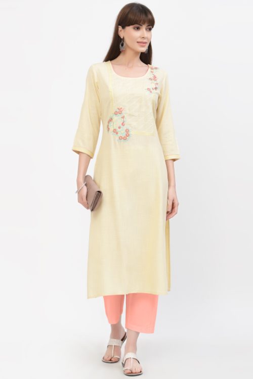 rayon embroidered kurta