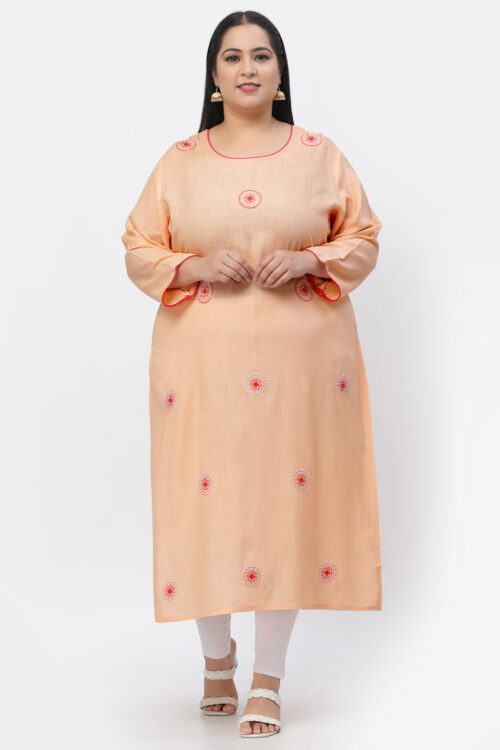 rayon embroidered plus size kurta