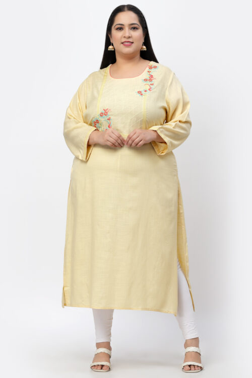 rayon embroidered kurta Plus Size