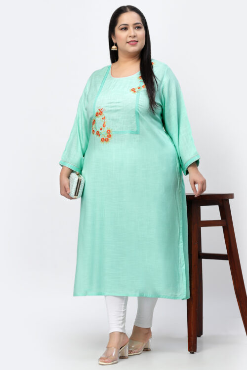 rayon embroidered kurta